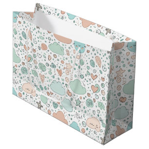 Pastel Harten & Wolken Watercolor Droom (3) Groot Cadeauzakje