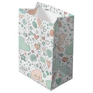 Pastel Harten & Wolken Watercolor Droom (3) Medium Cadeauzakje