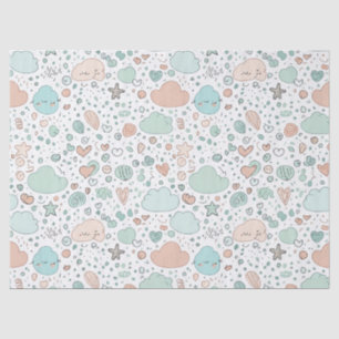 Pastel Harten & Wolken Watercolor Droom (3) Tissuepapier