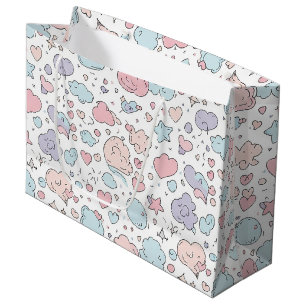 Pastel Harten & Wolken Watercolor Droom (5) Groot Cadeauzakje