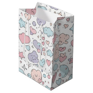 Pastel Harten & Wolken Watercolor Droom (5) Medium Cadeauzakje