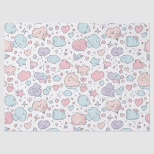 Pastel Harten & Wolken Watercolor Droom (5) Tissuepapier
