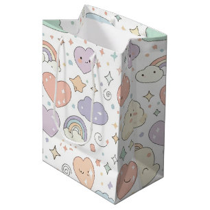 Pastel Harten & Wolken Watercolor Droom (6) Medium Cadeauzakje