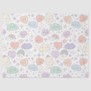 Pastel Harten & Wolken Watercolor Droom (6) Tissuepapier