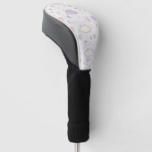 Pastel Harten & Wolken Watercolor Droom (7) Golfheadcover (Schuin)