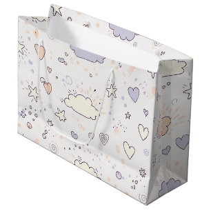 Pastel Harten & Wolken Watercolor Droom (7) Groot Cadeauzakje
