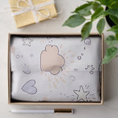 Pastel Harten & Wolken Watercolor Droom (7) Tissuepapier (Geschenk)