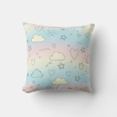 Pastel Harten & Wolken Watercolor Droom (8) Kussen (Voorkant)