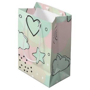 Pastel Harten & Wolken Watercolor Droom (9) Medium Cadeauzakje