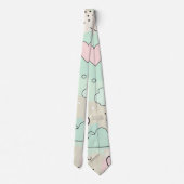 Pastel Harten & Wolken Watercolor Droom (9) Stropdas (Achterkant)
