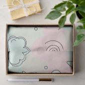 Pastel Harten & Wolken Watercolor Droom (9) Tissuepapier (Geschenk)