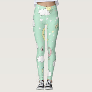 Pastel Harten & Wolken Waterverf Droom (11) Leggings