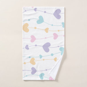 Pastel Hartengarland Handdoek - Zachte Esthetiek B
