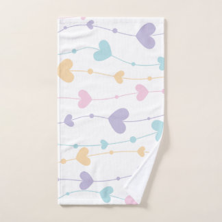 Pastel Hartengarland Handdoek - Zachte Esthetiek B