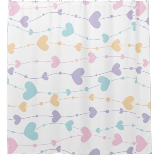 Pastel Hartenguirlande Gordijn - Droomachtige Boho (Voorkant)