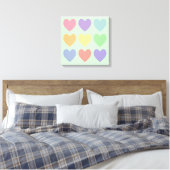 Pastel Hartjes Gewikkeld Canvas Afdruk (Insitu (Slaapkamer))