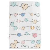 Pastel Hartkoord Patroon | Cute Minimalist Medium Cadeauzakje (Achterkant)
