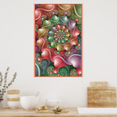 Pastel Hartspiraal Poster (Keuken)