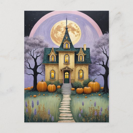 Pastel Haunt Feestdagenkaart (Voorkant)