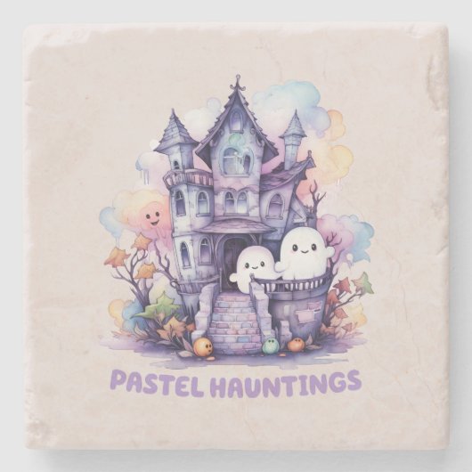 Pastel Hauntings Stenen Onderzetter (Voorkant)