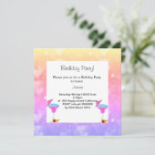 Pastel Hawaiian Theme Birthday Party Kaart (Staand voorkant)