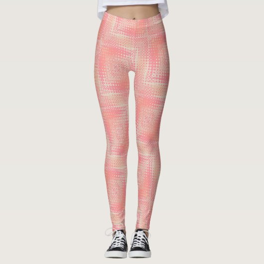 Pastel Haze roze Leggings Peach ★ Psydefx (Voorkant)