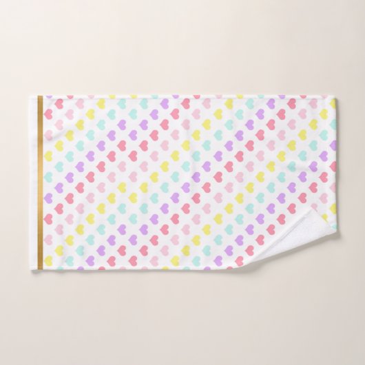 PASTEL HEART BATHROOM TOWEL SET BAD HANDDOEK (Handdoek)