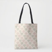 Pastel Heart Canvas tas - Schattige bloemmotief (Voorkant)