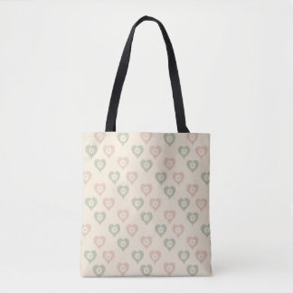 Pastel Heart Canvas tas - Schattige bloemmotief