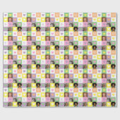 Pastel Heart Checkerboard met Foto's Valentijn Cadeaupapier (Vlak)