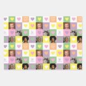 Pastel Heart Checkerboard with Photos Valentine Inpakpapier Vel (Voorkant)