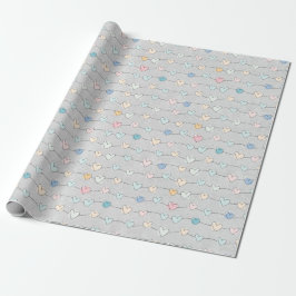 Pastel Heart Garland Gift Wrap Cadeaupapier