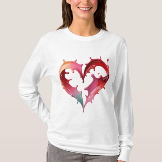 Pastel Heart Graphic Tee for Women T-shirt (Voorkant)