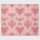 Pastel Heart Motifs Delicate Floral Romantic Style Cadeaupapier (Vlak)