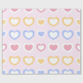 Pastel Heart Pattern Wrapping Paper Cadeaupapier (Vlak)