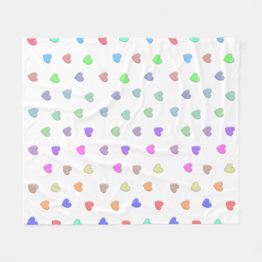 Pastel Heart Shape Pattern Fleece Blanket (Voorkant (Horizontaal))
