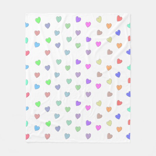 Pastel Heart Shape Pattern Fleece Blanket Deken (Voorkant)