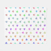 Pastel Heart Shape Pattern Fleece Blanket Deken (Voorkant (Horizontaal))