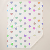 Pastel Heart Shape Pattern Sherpa Blanket Deken (Voorkant)