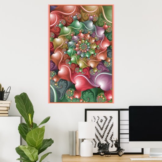Pastel Heart Spiral Poster (Thuiskantoor)