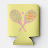 Pastel Heart Tennis Player Racquets Ball Design Blikjeskoeler (Achterkant)