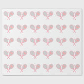 Pastel Heart Tennis Player Racquets Ball Design Cadeaupapier (Vlak)