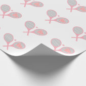 Pastel Heart Tennis Player Racquets Ball Design Cadeaupapier (Hoek)
