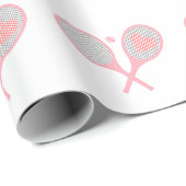 Pastel Heart Tennis Player Racquets Ball Design Cadeaupapier (Rol Hoek)