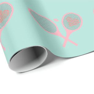 Pastel Heart Tennis Player Racquets Ball Design Cadeaupapier