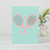 Pastel Heart Tennis Player Racquets Ball Design Kaart (Staand voorkant)