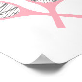 Pastel Heart Tennis Player Racquets Ball Design Poster (Hoek)