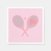 Pastel Heart Tennis Player Racquets Ball Design Servet (Voorkant)