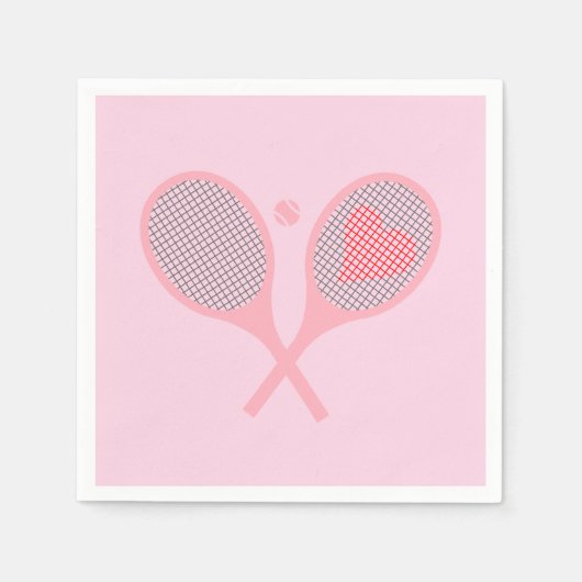 Pastel Heart Tennis Player Racquets Ball Design Servet (Voorkant)