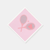 Pastel Heart Tennis Player Racquets Ball Design Servet (Hoek)